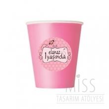 <strong>Miss</strong> Etiketli Pembe Bardak 5 Adet