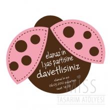 <strong>Miss</strong> Kesimli Kalın Kuşe Baskı Davetiye 4 Adet