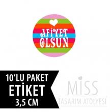 <strong>Miss</strong> 3,5 CM ÇAP YUVARLAK ETİKET 10 ADET