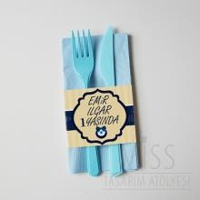 <strong>Miss</strong> Peçete Bandı Çatal Bıçak ve Peçete 5 Adet