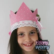 <strong>TeenyWeeny</strong> AK005 Pembe Çiçekli Kraliçe Taç