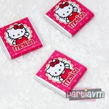 Partiavm Hello Kitty Tema ve İsim Etiketli Hediyelik Kare Çikolata