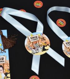 Partiavm Bugs Bunny ve Arkadaşları Doğum Günü Karton Sunum Etiketi Kurdele Askılı 5 Adet