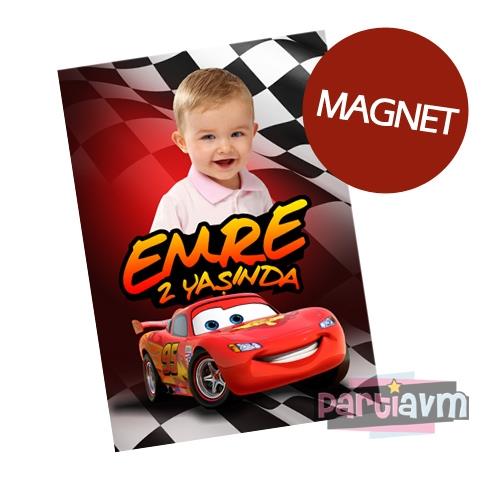 Cars Movie Doğum Günü Süsleri Hediyelik Magnet Kurdeleli Poşetinde 7X10 cm  