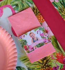Partiavm Flamingo Aloha Doğum Günü Peçete Bandı ve Peçete 5 Adet