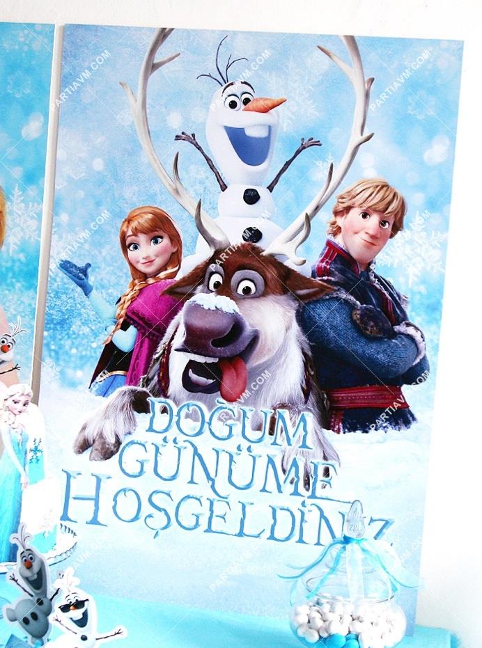 Frozen Elsa Doğum Günü Süsleri 70x100 cm Katlanmaz Pano Afiş 2 Adet  Fotoğraflı Ekonomik Fiyat