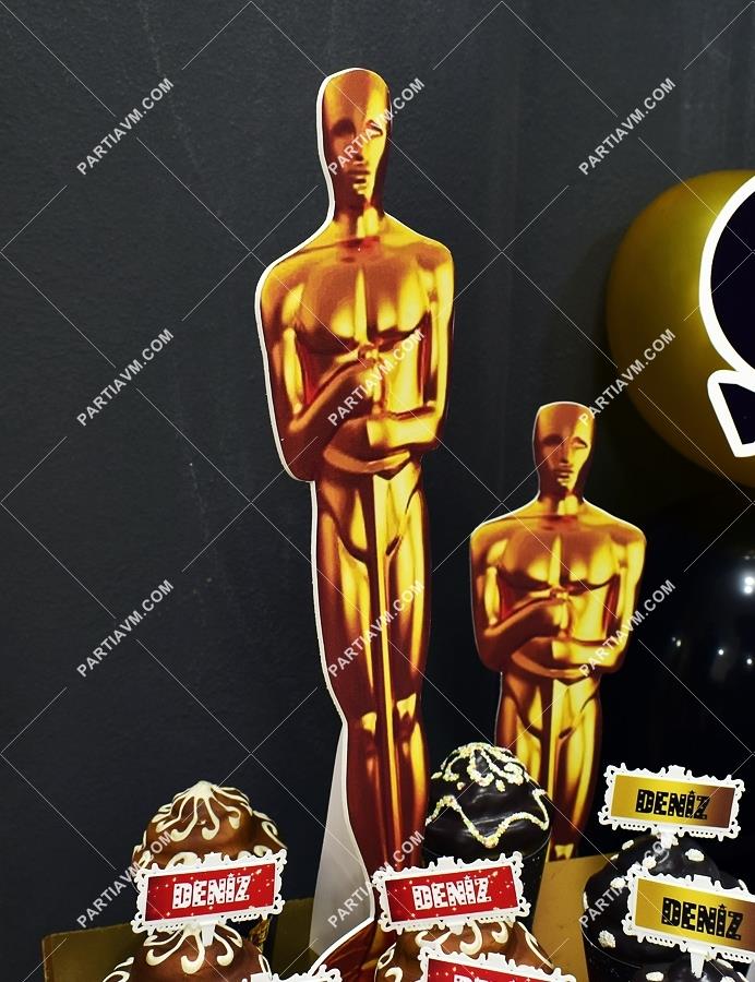 Hollywood - Oscar Doğum Günü 40 cm Oscar Heykeli Dekor Pano