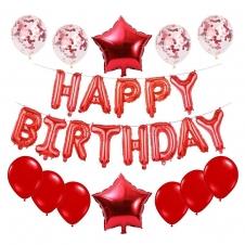 SAMM Kırmızı Happy Birthday Balon Seti 25li satın al