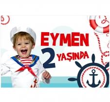 Partiavm Küçük Denizci Kaptan Doğum Günü 150x100 cm Dev Yırtılmaz Branda Afiş satın al