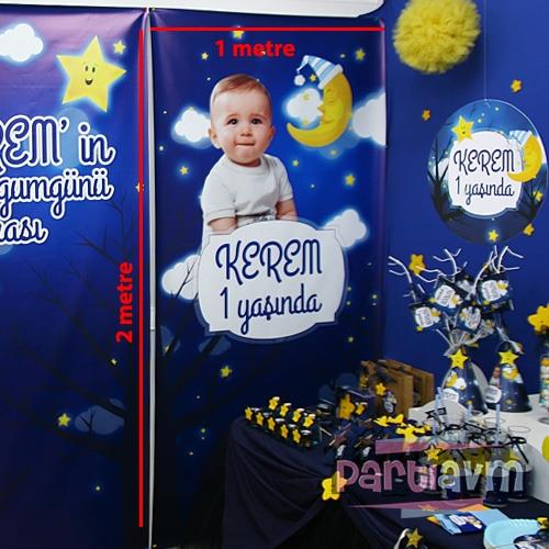 Little Star Doğum Günü Süsleri 100x200 cm Vinil Dekor Hatıra Afişi