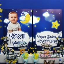 Partiavm Little Star Doğum Günü Süsleri 70x100 cm Katlanmaz Pano Afiş Fotoğraflı Ekonomik Set