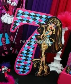 Partiavm Lüks Monster High Doğum Günü Süsleri 50cm Dekor Pano Ayakta Duran Rakamlı Karakter