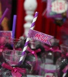Partiavm Lüks Monster High Doğum Günü Süsleri Etiketli Karton Pipet