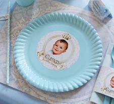 Partiavm Lüks Prens Doğum Günü Süsleri Etiketli Karton Tabak 10 Adet