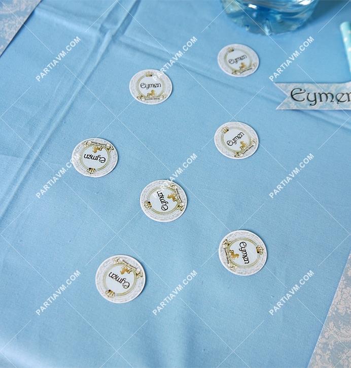 Lüks Prens Doğum Günü Süsleri Karton Masaüstü Konfeti İsimli 3 cm Pakette 50 Adet