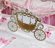 Partiavm Lüks Prenses Doğum Günü Süsleri Masaüstü Dekor Çift Taraflı At Arabası ( Centerpiece ) 1 Adet