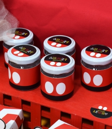 Partiavm Mickey Mouse Doğum Günü Hediyelik Etiketli Cam Kavanozda Top Sakız satın al