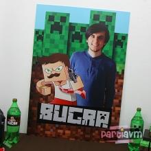 Partiavm Minecraft Doğum Günü 70x100 cm Katlanmaz Pano Afiş