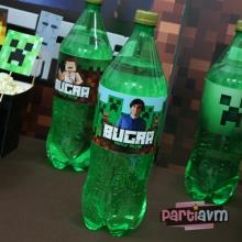 Partiavm Minecraft Doğum Günü Meşrubat Bandı 1 ve 2 Lt. İçin 5 Adet