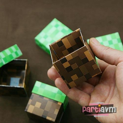Minecraft Doğum Günü Mini Kağıt Kutular