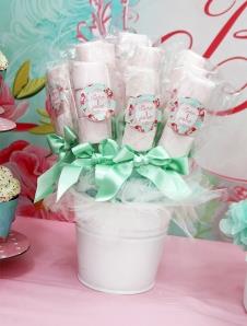 Partiavm Mint Yeşili Doğum Günü Marshmallow Etiketli Kovada 10 Adet Etiketli Çubuklu  satın al