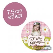 Partiavm Papatya Doğum Günü Süsleri Yuvarlak Etiket 7,5cm 10 Adet satın al