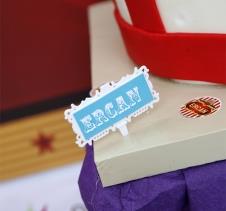 Partiavm Renkli Karnaval Doğum Günü Süsleri Kürdan Süs Seti Mini Boy Plastik Çerçeveli 10 lu Paket