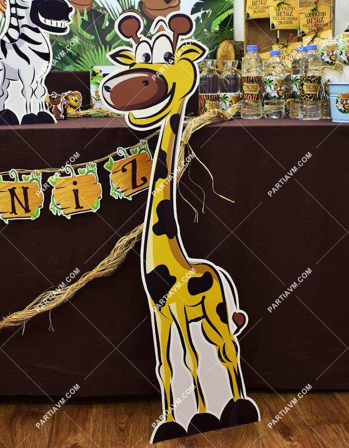 Safari Doğum Günü 95 cm Zürafa Dekor Pano