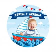 Partiavm Sevimli Denizci Doğum Günü Yuvarlak Etiket 7.5 cm 10 Adet satın al