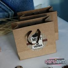 Partiavm Sevimli Kovboy Doğum Günü Süsleri Hediye Çantası Etiketli Kurdeleli 10 X 10 cm 5 Adet satın al