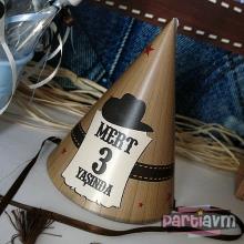 Partiavm Sevimli Kovboy Doğum Günü Süsleri Parti Şapkası Kurdele Bağlamalı 5 Adet satın al