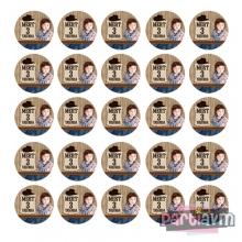 Partiavm Sevimli Kovboy Doğum Günü Süsleri Yuvarlak Etiket 3,5cm Fotoğraflı İsimli 15 Adet satın al