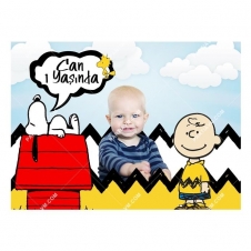 Partiavm Snoopy Doğum Günü 120x85 cm Büyük Boy Kağıt Afiş