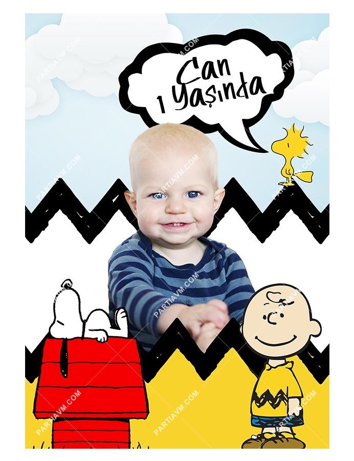 Snoopy Doğum Günü 70x100 cm Yırtılmaz Branda Afiş
