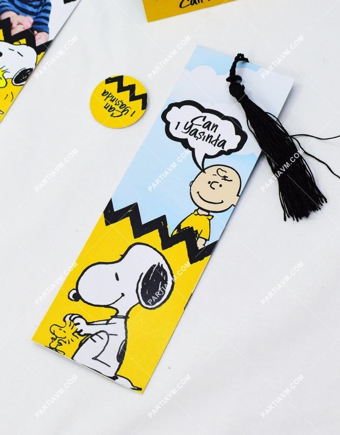 Snoopy Doğum Günü Hediyelik Püsküllü Kitap Ayracı 5 Adet