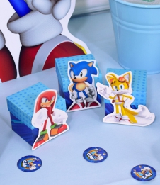 Partiavm Sonic Doğum Günü Süsleri Karakterli Karton Kutu 5 Adet