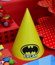 Partiavm Süper Kahramanlar Doğum Günü Parti Şapkası Karton 5 Adet