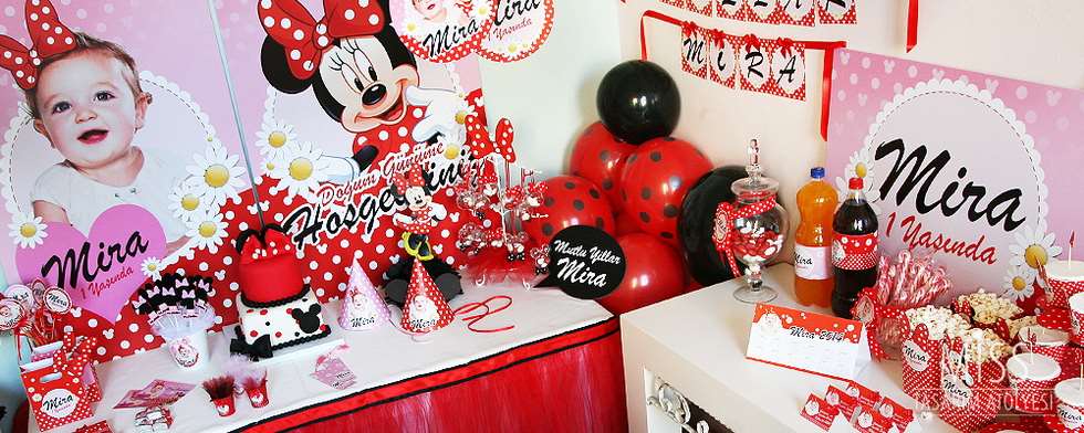 Minnie Mouse Doğum Günü Süsleri