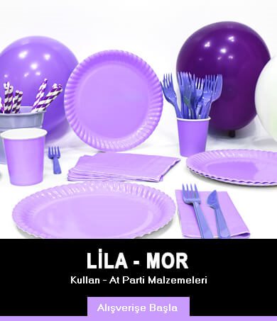 Lila Mor Parti Malzemeleri