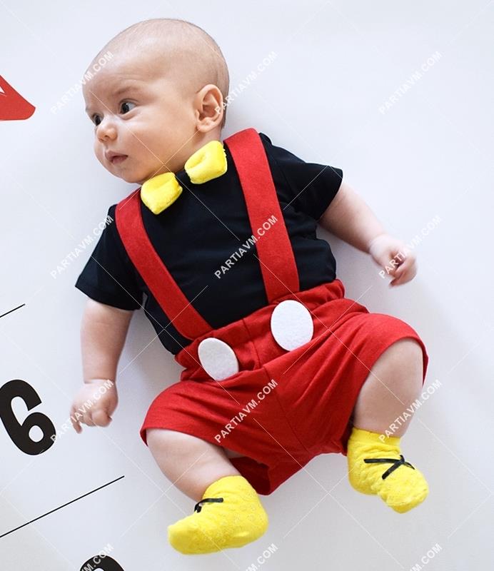 02-101 Mickey Salopet Bebek Kostüm