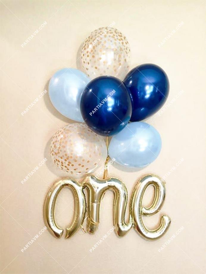 1 Yaş Balon Demeti Mavi Tonlar