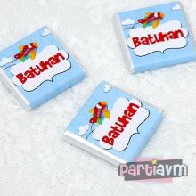 Partiavm Uçak Tema ve İsim Etiketli Hediyelik Kare Çikolata satın al