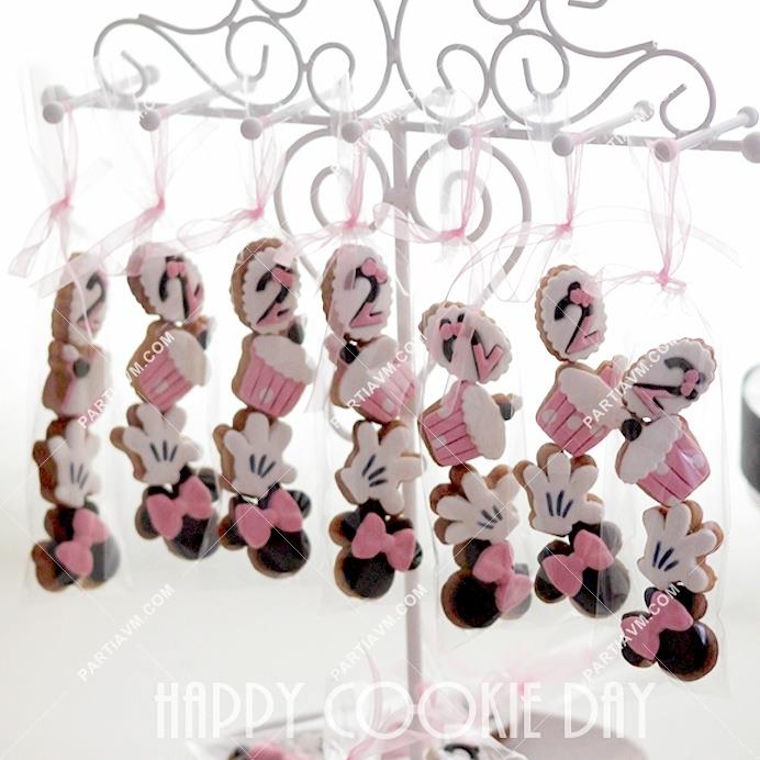 HCDA020C Minnie Mouse 4 lü Kurabiye Seti Mini Boy Paket Fiyat Partiavm