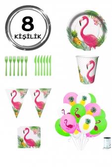 SAMM 8 Kişilik Flamingo Parti Seti