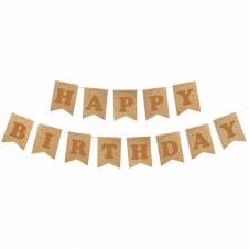 SAMM Altın Happy Birthday Kraft Zemin Harf Afiş