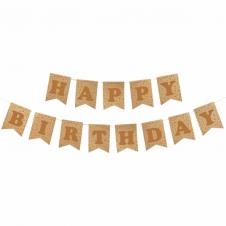 SAMM Altın Happy Birthday Kraft Zemin Harf Afiş