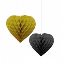 SAMM Altın Siyah İkili Kalp Petek Süs 20cm 30cm satın al