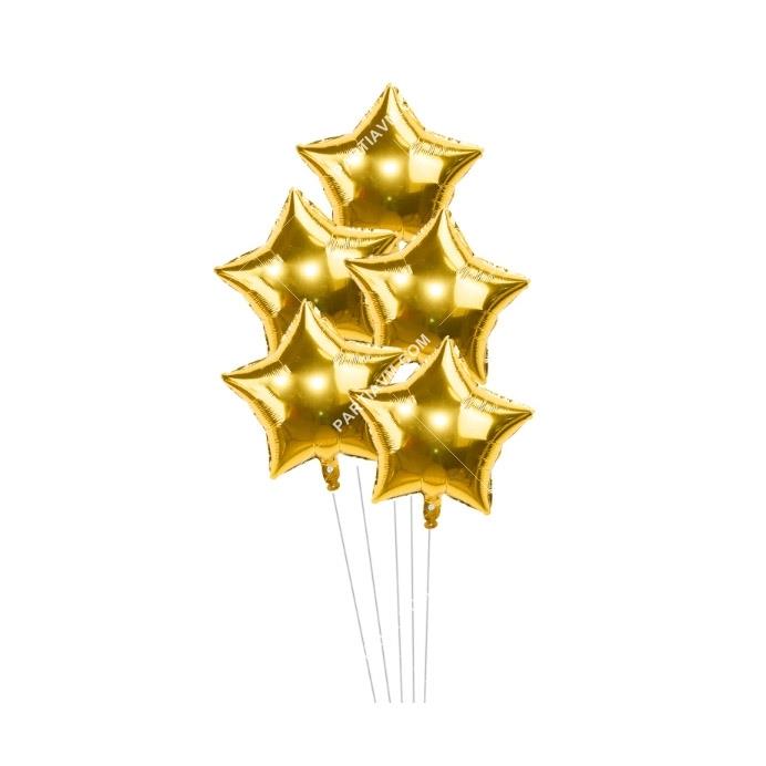 Altın Yıldız Balon Demeti 5li