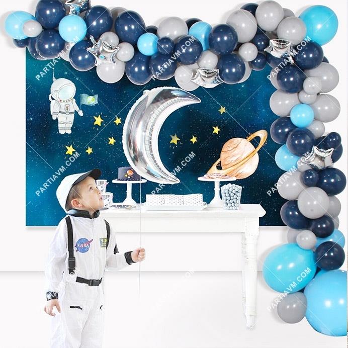 Astronot Balon Zinciri Full Set Uzay Galaksi Balon Zincir Seti