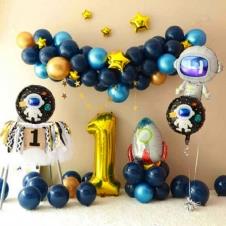 SAMM Astronot Balon Zinciri Full Set Uzay Galaksi Balon Zincir Seti